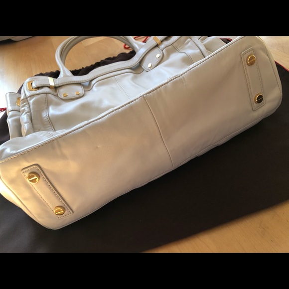 Rachel Zoe Cream Leather Gold Shoulder Bag - Picture 4 of 14